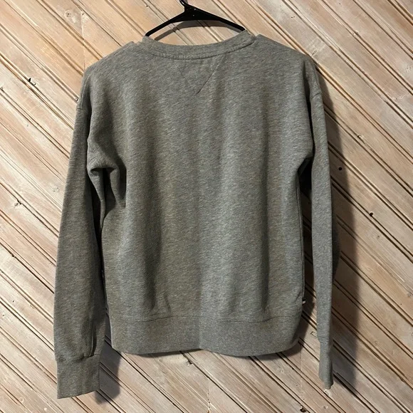 Tommy Hilfiger American Flag Gray Star Crew Neck Sweater Sherpa Embroidered - Picture 8 of 8